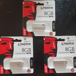 Kingston 8GB USB 2.0 Flash Drives - Bundle of 3